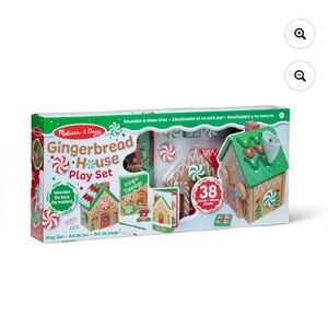 MELISSA & DOUG WOODEN GINGERBREAD HOUSE CHRISTMAS HOLIDAY REUSABLE ACTIVITY